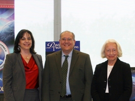 (From left) Kelley Zelickson, Northrop Grumman vice president of air and missile defense systems, Lee Rosenberg, Missile Defense Agency director of the office of small business programs, and Dorothy Davidson, Davidson Technologies chairman, CEO and president, celebrate their Defense Department mentor-protege agreement May 21.